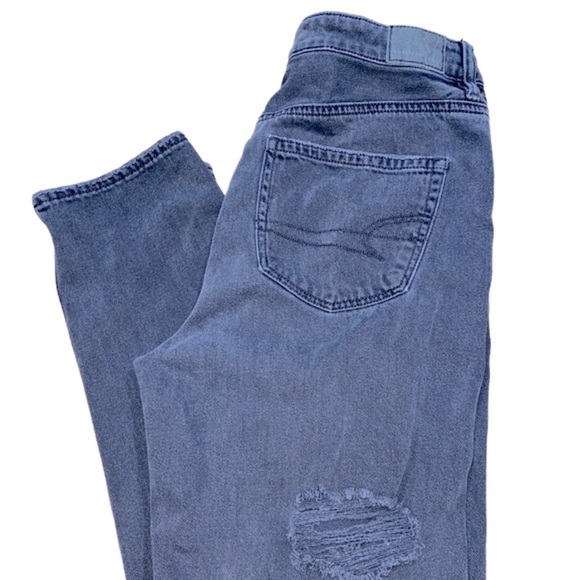 American Eagle Mom Jeans black distressed size 6 regular - Picture 1 of 7